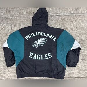 NWT Philadelphia Eagles Hooded Puffer Jacket Windbreaker NFL 1/4 Zip RARE